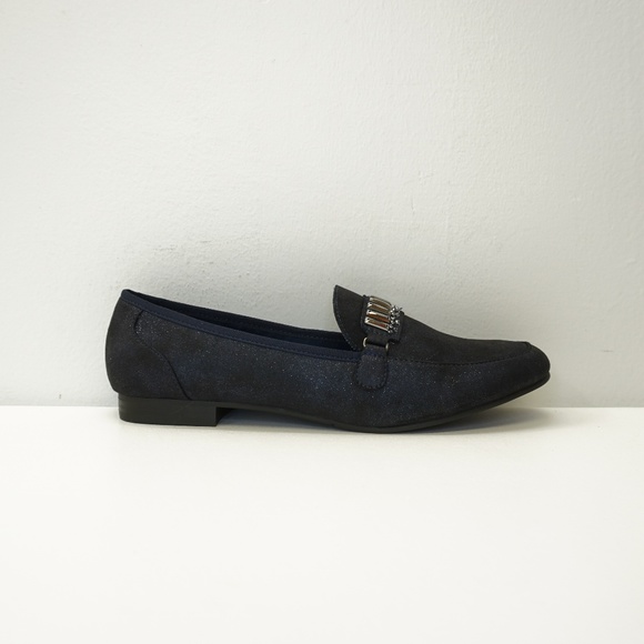 New York Transit Embellished Flat Loafer Navy 10 - Picture 1 of 8